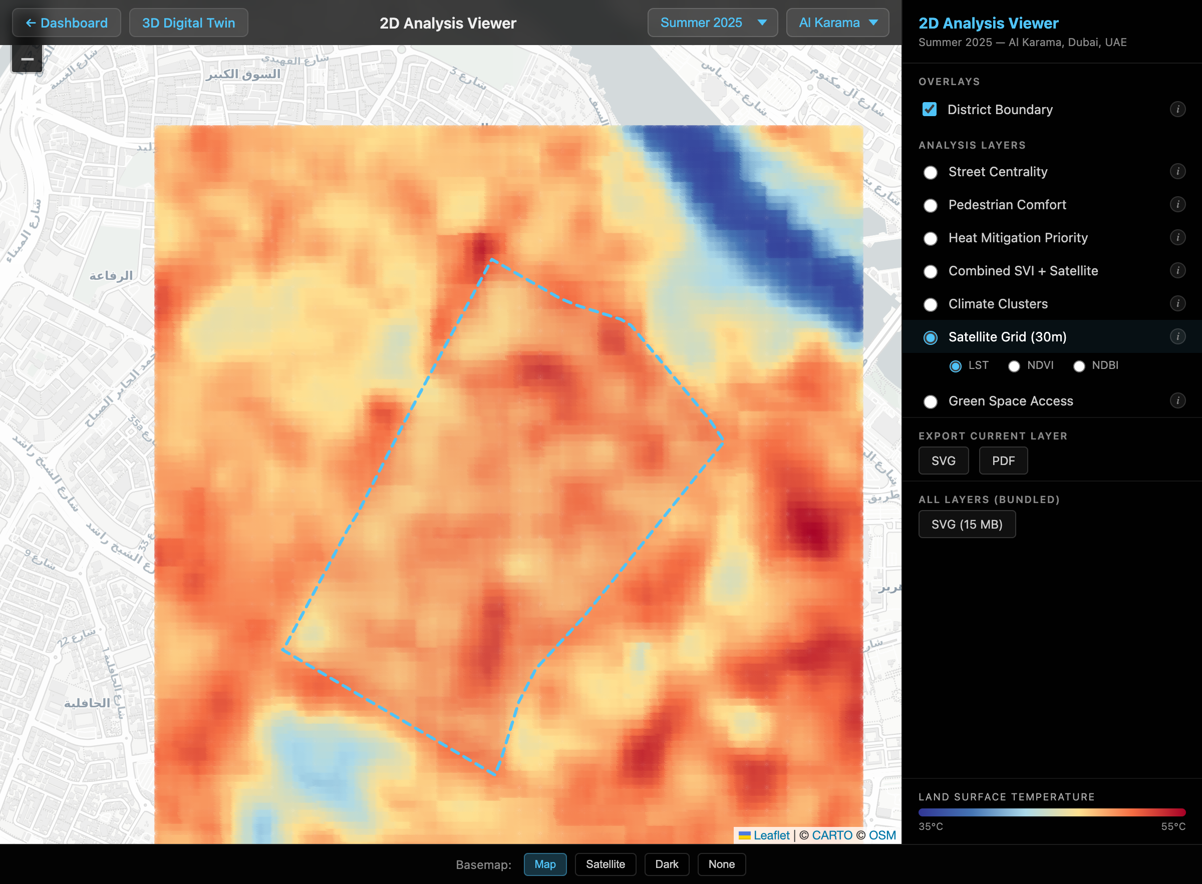 LST heatmap — Summer 2025